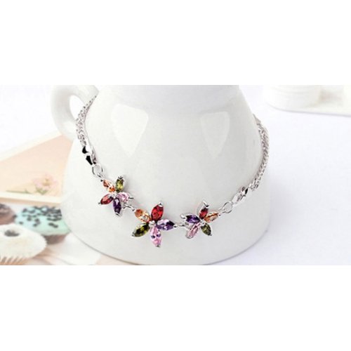 Bratara argint Floral, elemente Swarovski Bratara argint Floral, elemente Swarovski