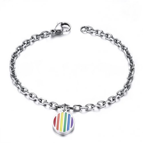 Bratara Rainbow Chain Charm Stainless Steel 20cm