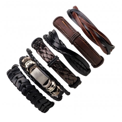 Set special bratari barbati de piele Punk Shade