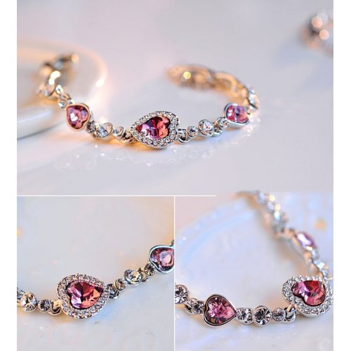 Bratara argint Sophia,roz, Elemente Swarovski Bratara argint Sophia,roz, Elemente Swarovski