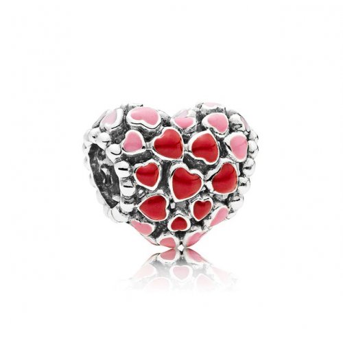 Talisman Charm argint stil Pandora Inima Rosie