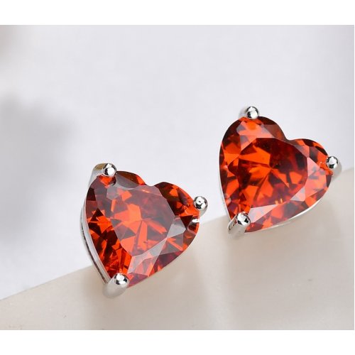 Cercei argint Iubire Adevarata, rosu, Elemente Swarovski 