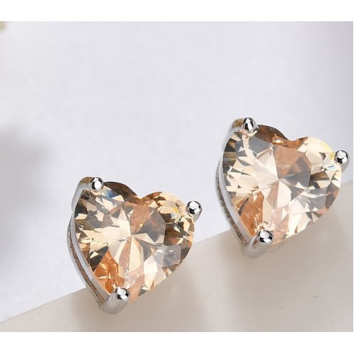 Cercei argint Iubire adevarata, alb,Elemente Swarovski 