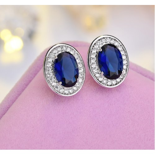 Cercei argint Speranta, albastru, Elemente Swarovski 