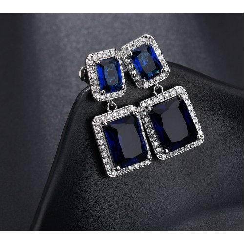 Cercei argint Misterul Oceanului, albastru, Elemente Swarovski 
