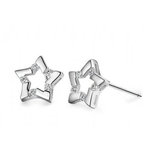 Cercei argint Stea, Elemente Swarovski 