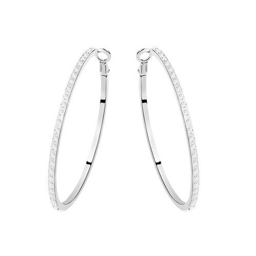 Cercei argint Hoop, Elemente Swarovski 