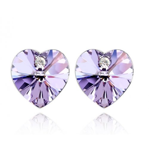 Cercei argint Lucy, mov deschis, Elemente Swarovski 