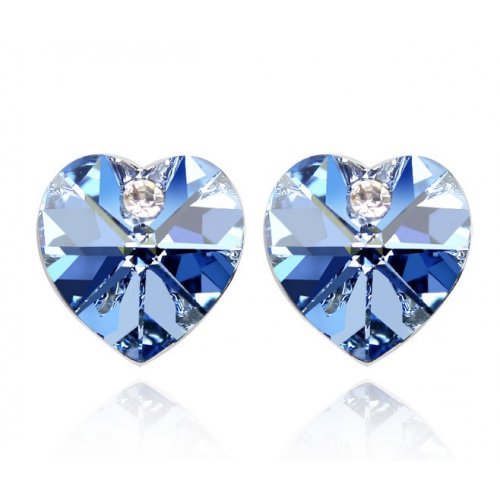 Cercei argint Lucy, albastru, Elemente Swarovski 