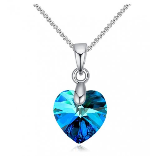 Colier argint Zoey, Albastru, Elemente Swarovski 