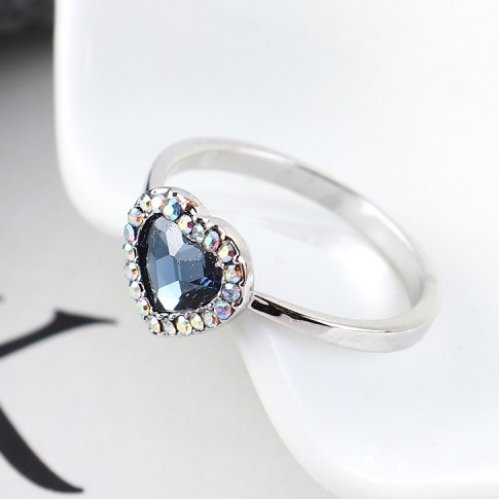 Inel de argint Abigail, albastru, Elemente Swarovski 