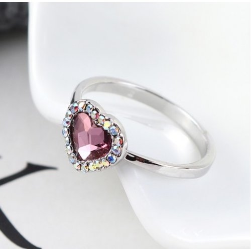 Inel de argint Abigail, Roz, Elemente Swarovski 