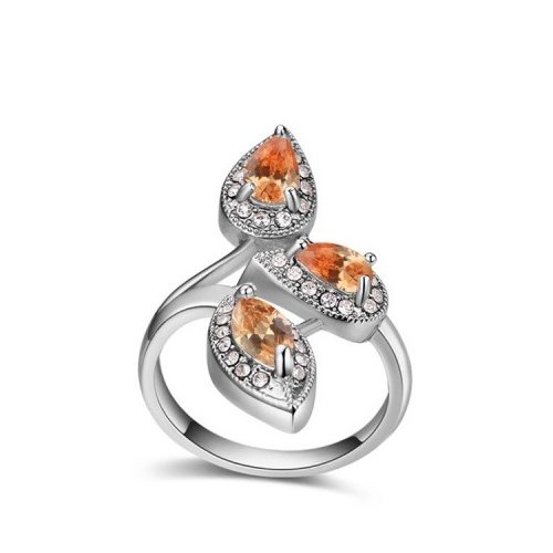 Inel argint Elegance, portocaliu, Elemente Swarovski 