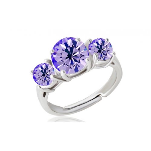 Inel argint Marvellous, mov, Elemente Swarovski 