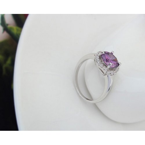 Inel argint Amethyst, Elemente Swarovski 