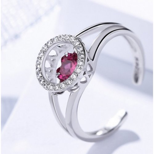 Inel Argint, Effortless Beauty  Magenta, Elemente Swarovski 