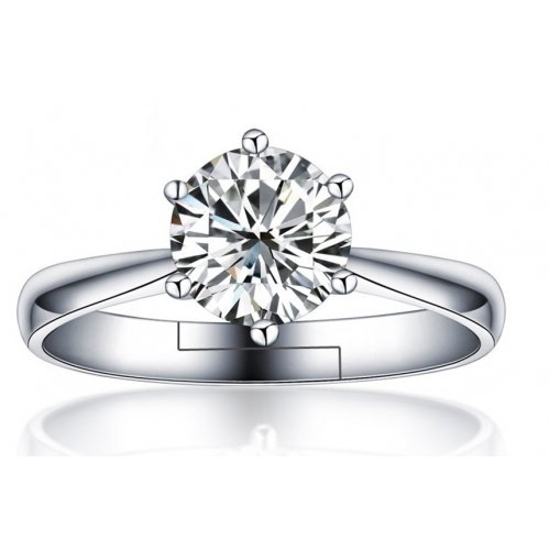 Inel argint Spot, alb, Elemente Swarovski 