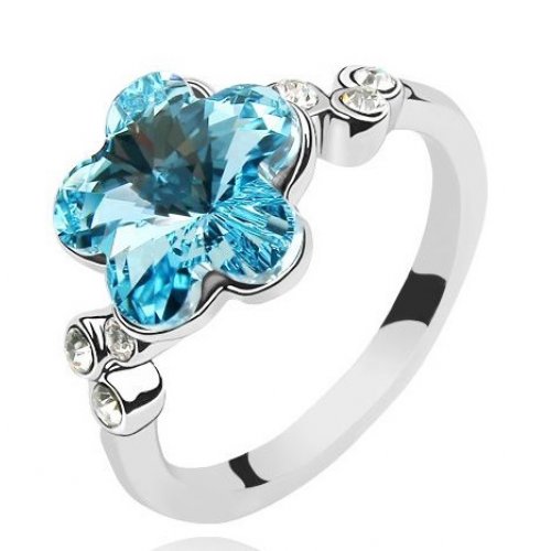 Inel argint Lovely Sky Blue, Elemente Swarovski 