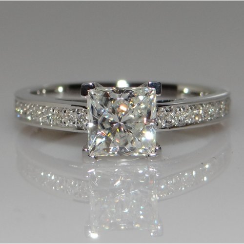 Inel de logodnă din argint cu diamant  Zircon 3 carate, marime 8