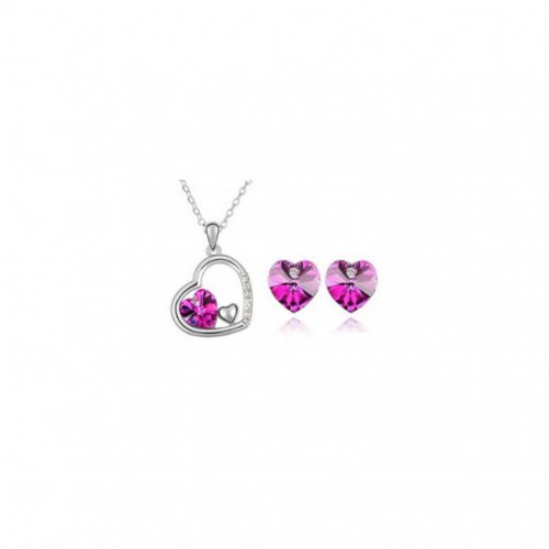 Set argint Edith Zirconia, mov, Elemente Swarovski