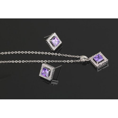 Set argint Forsaken, Mov, Elemente Swarovski 