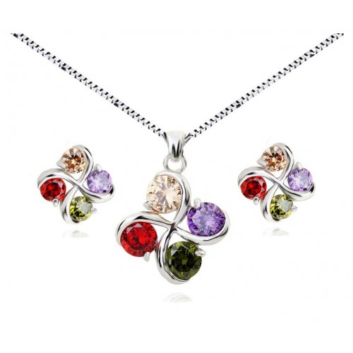 Set argint Faith Color, elemente Swarovski 