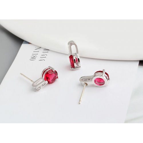 Set argint Glistening Glamour, Rosu, elemente Swarovski 