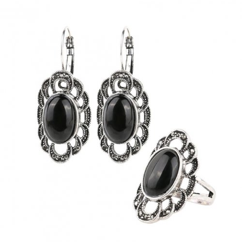 Set argint Vivienne Vintage, Negru, Marime 7 Set argint Vivienne Vintage, Negru, Marime 7