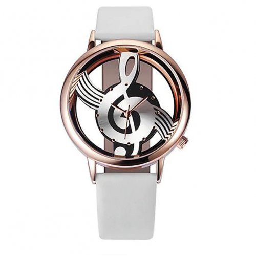 Ceas Musical Quartz, alb