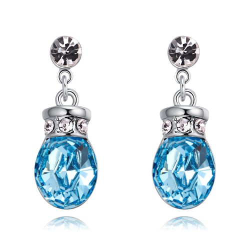 Cercei Argint Light, Aquamarin, Elemente Swarovski