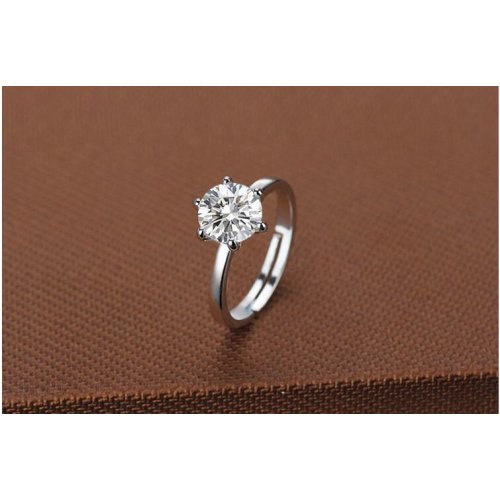 Inel argint Spot, alb, Elemente Swarovski 