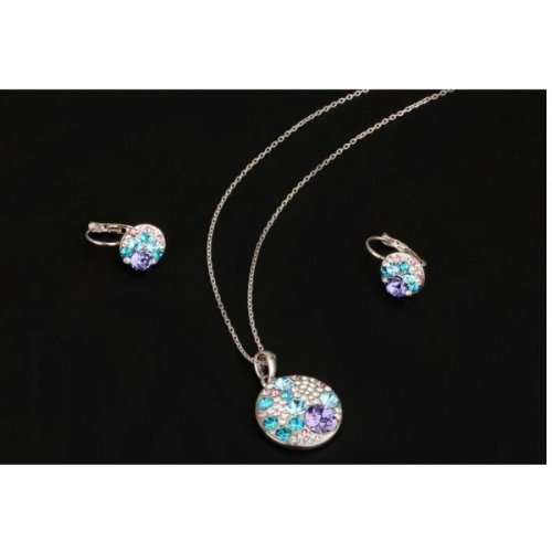 Set argint Blue and Purple, violet, elemente Swarovski Set argint Blue and Purple, violet, elemente Swarovski