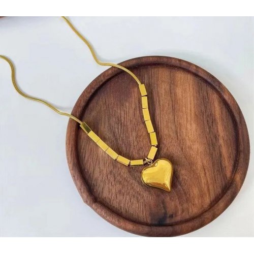 Lant si colier femei placat cu aur 18K Love Big Heart