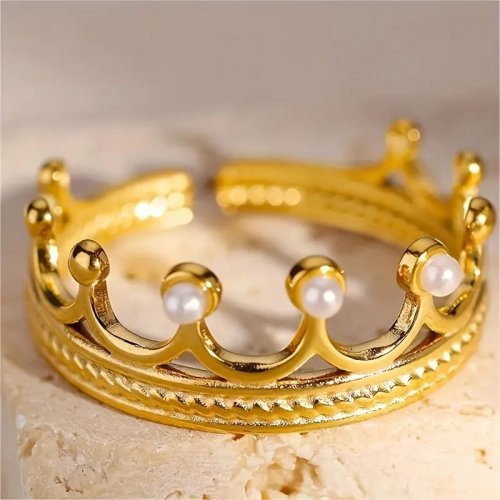 Inel femei placat cu aur 14k  Zirconia Queen Crown