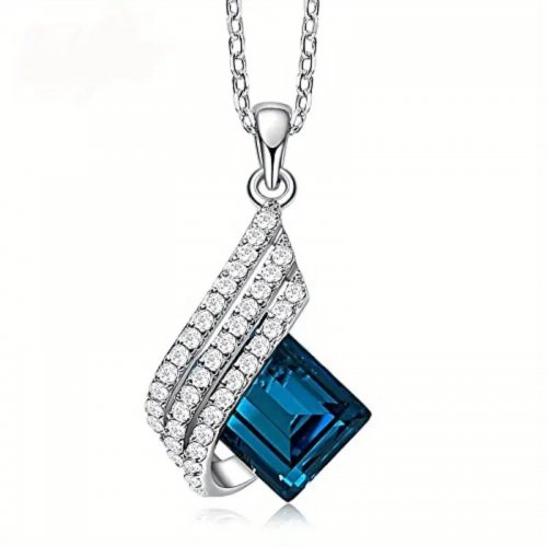 Set argint  lant pandantiv si cercei Diva Royal Blue
