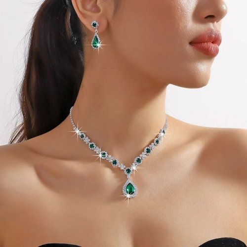 Set femei Excellence nunta argint emerald