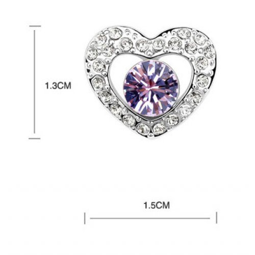 Cercei argint Inima, Elemente Swarovski Inima Cercei argint Inima, Elemente Swarovski Inima