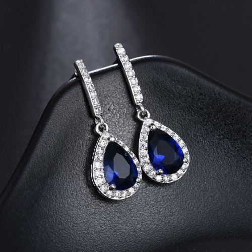 Cercei din argint cu cristale Swarovski British, albastru